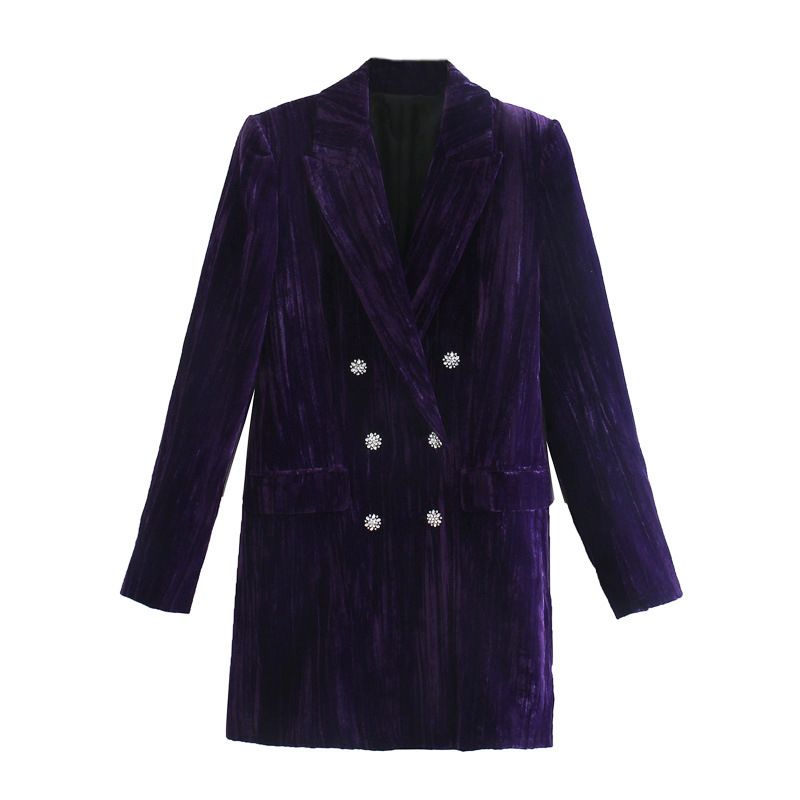 purple velvet blazer dress BROOKLYN GLITTER PURPLE VELVET BLAZER DRESS