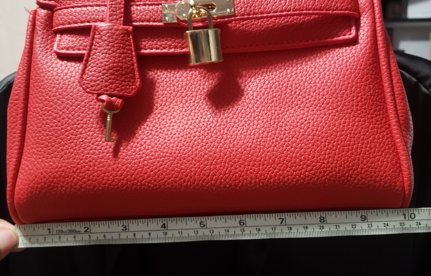 Gabriella Bag Red Crossbody Gold Tone Hardware Top Handle