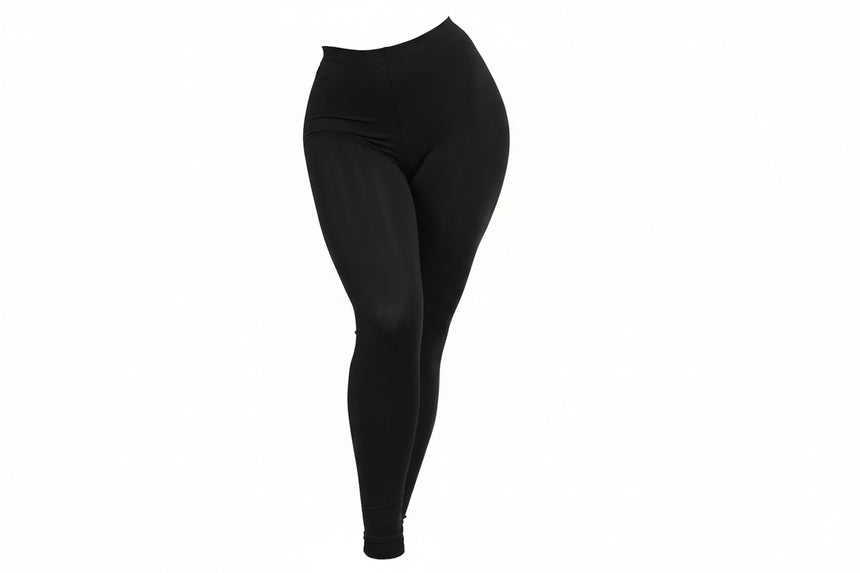 Black thick fabric leggings