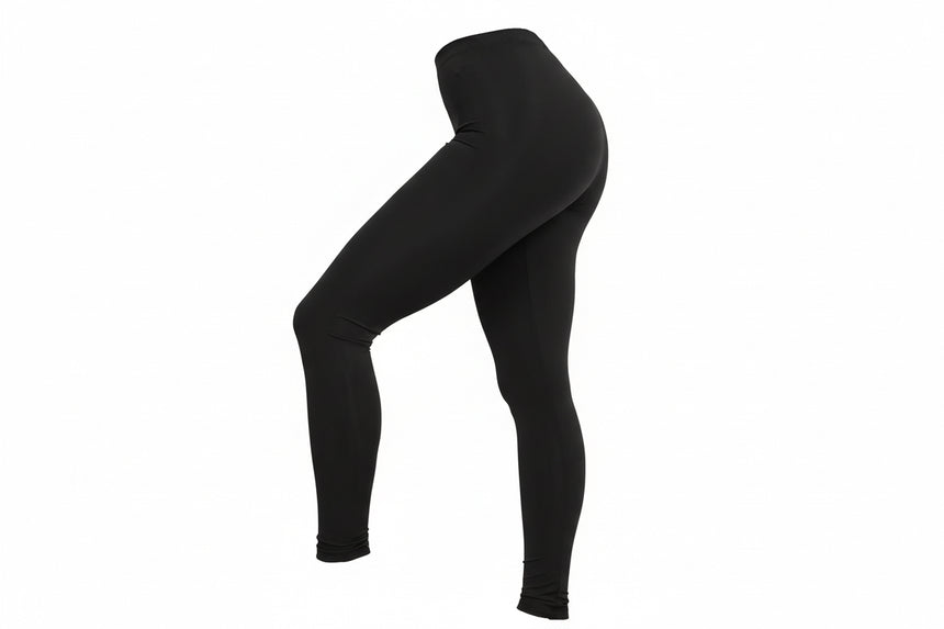 Black thick fabric high stretch leggings