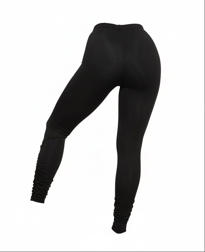 Thick Fabric Black Leggings high stretch