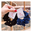 Celestial Star Scrunchies – Black or Blue Hair Tie Accessories with Gold Star Print