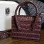 Faux Croc Embossed Mini Handbag- Brown