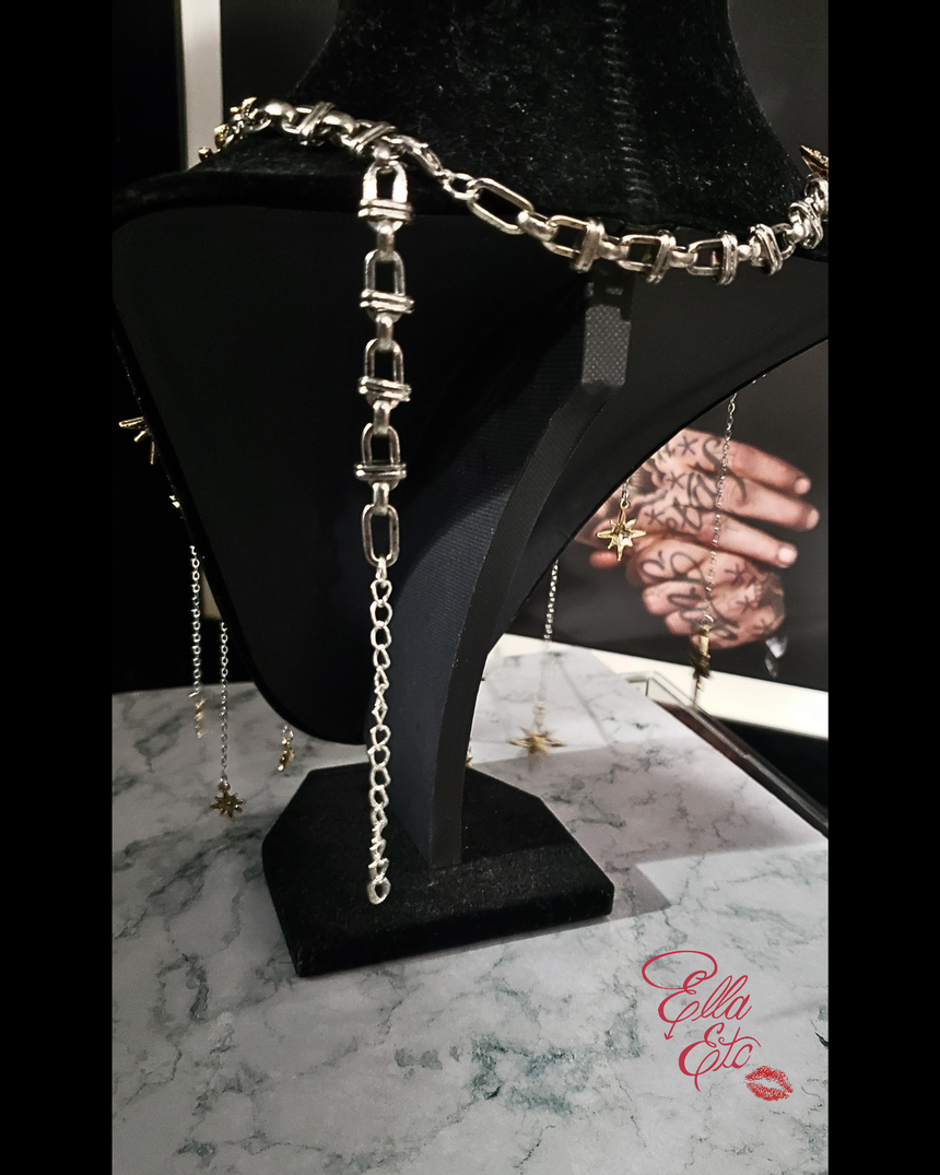 Cosmic Empress Moon, Sun & Star Fringe Necklace | Adjustable Choker