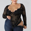 Lace Bodysuit- Plus Size - Black