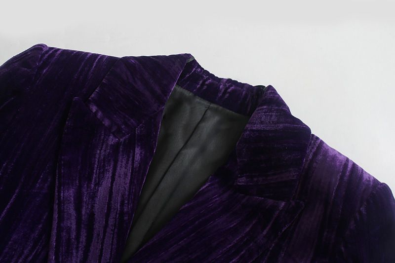 Purple Velvet Blazer Dress