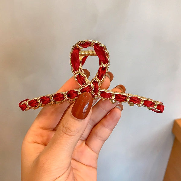 Red and Gold Hair Clip