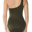One Shoulder One Piece Swimsuit- Army Green