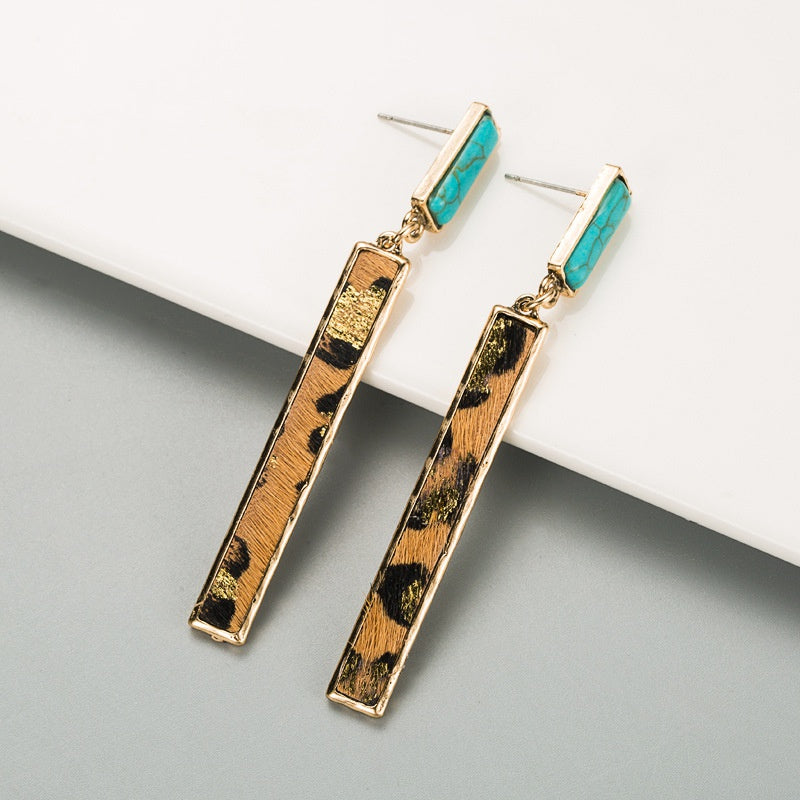 Turquoise Leopard Earrings