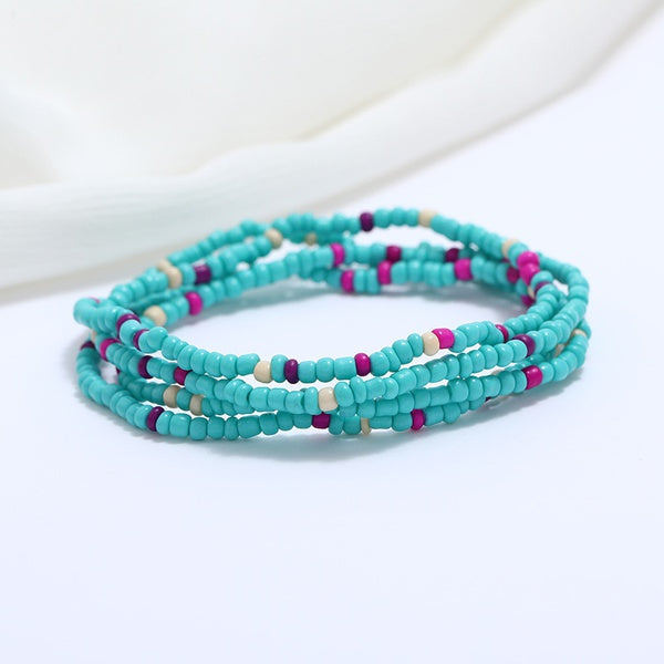 Turquoise & Purple Waist beads