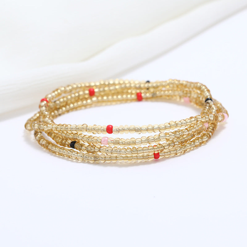 Gold & Red Waist beads