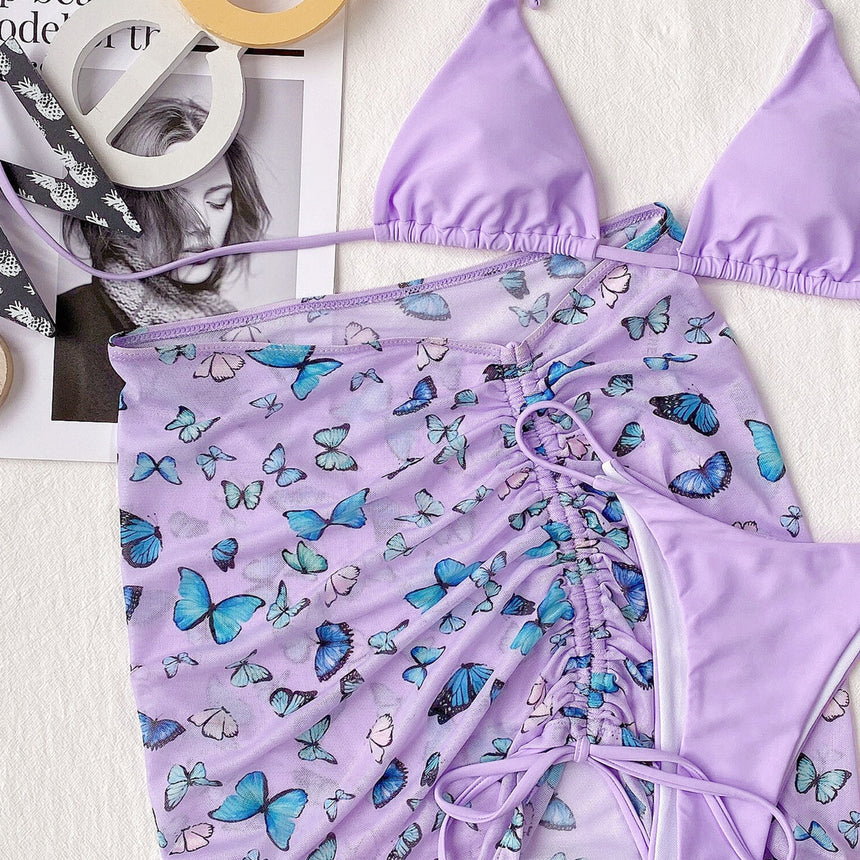 Lilac Bikini - Butterflies wrap