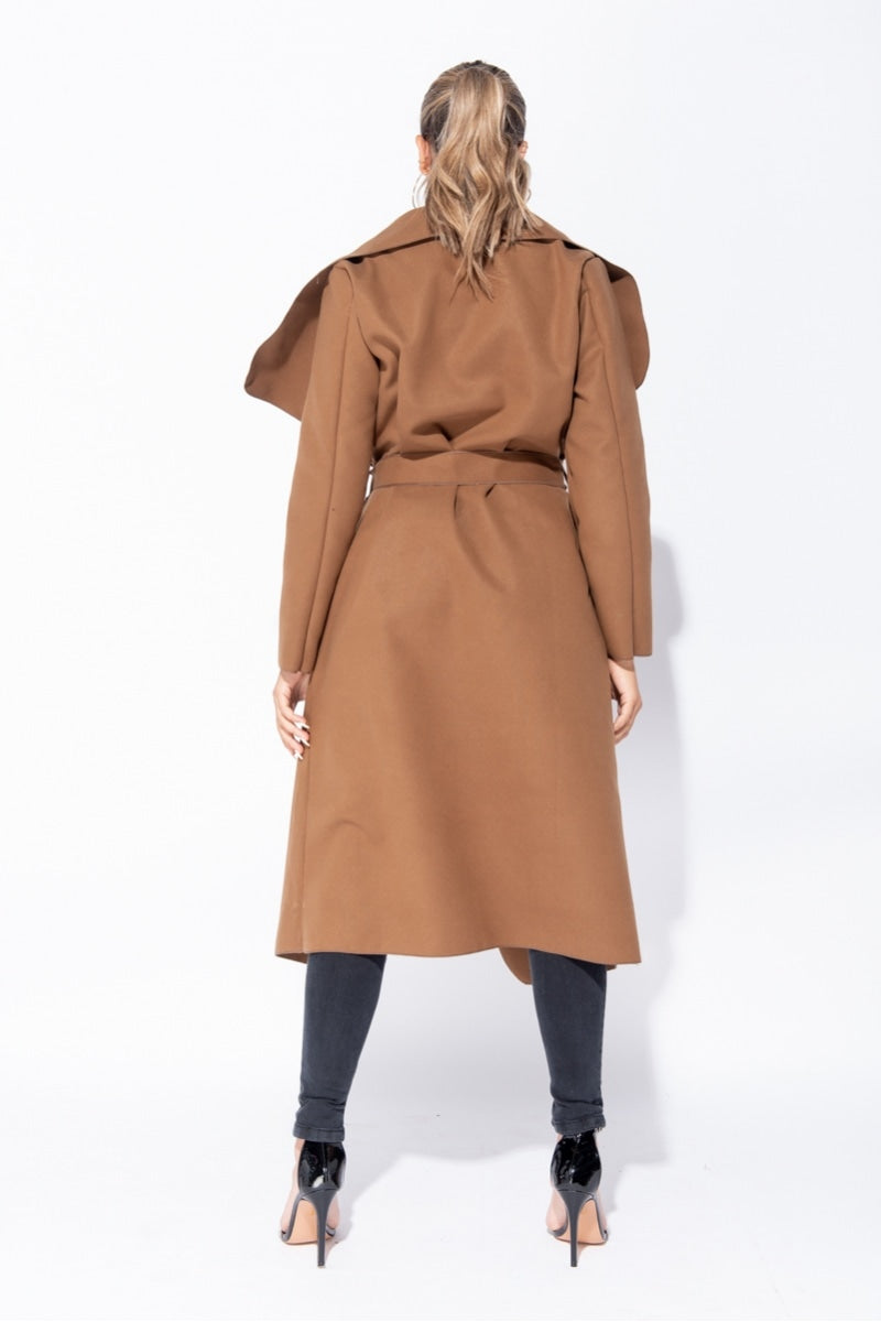 Brown Belted Duster Coat