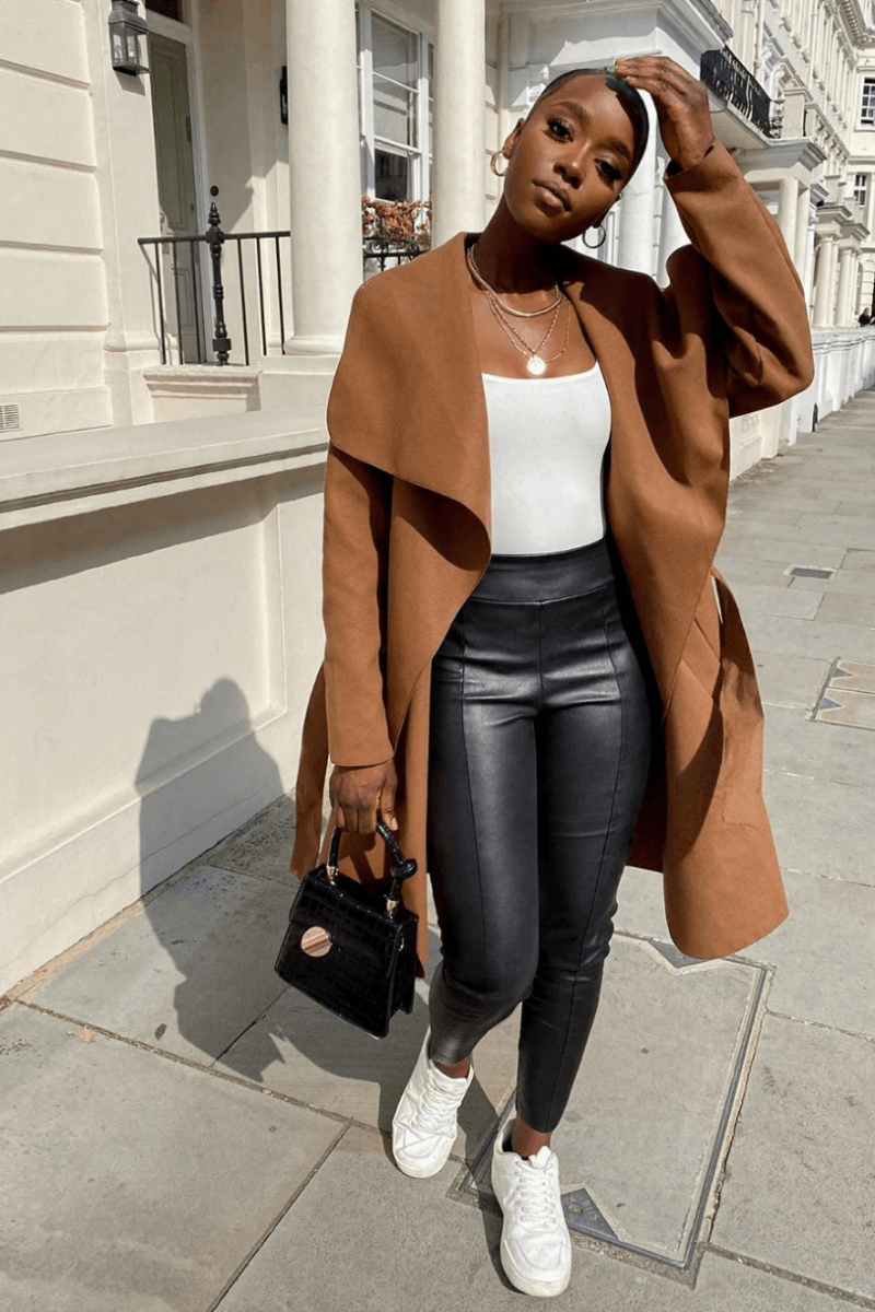 Brown Belted Duster Coat