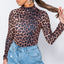 Leopard Print Long Sleeve Bodysuit